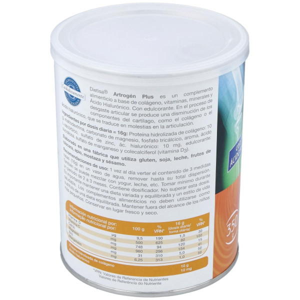 Artrogen Plus Con Acido Hialuronico 350G.