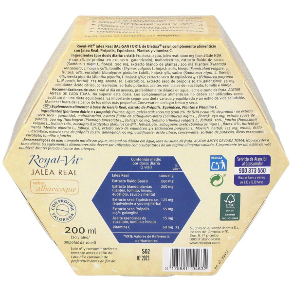 Jalea Real Royal Vit Bal-San Forte +Echina 20Amp