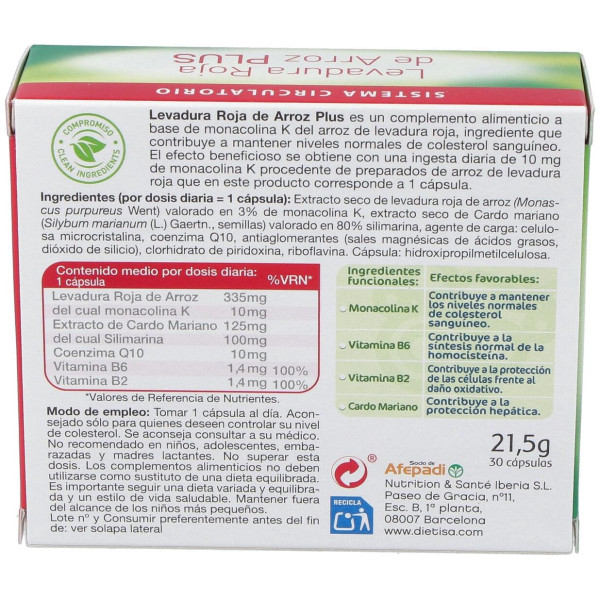 Levadura Roja De Arroz Plus 3% 30Cap. 2