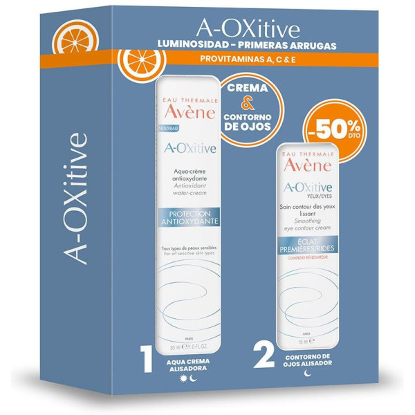 A-Oxitive Aqua Crema Alisadora + Ojos Lote 2 Pz