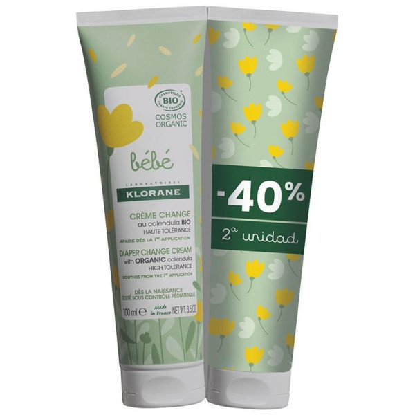 Klorane Bebé Crema Cambio Pañal Caléndula Bio 2X100Ml