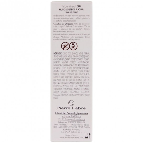 Avène Solar Fluido Mineral Spf50+ 40Ml