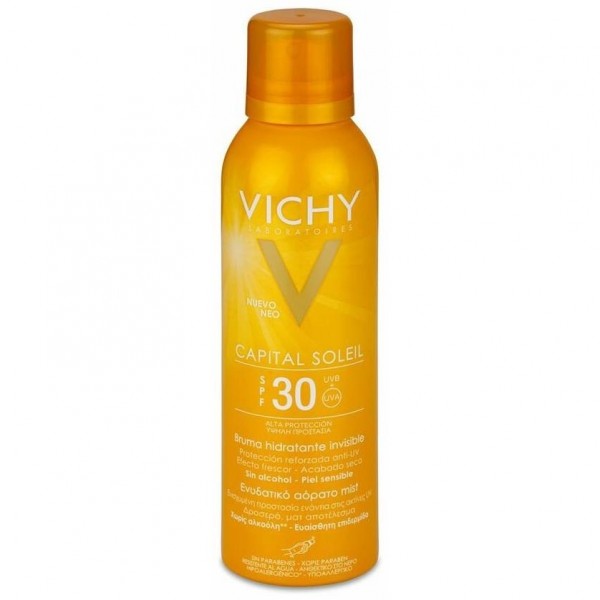 Vichy Capital Soleil Spf 30 Hydra Mist Spray Transparente Tacto Seco Alta Protección, 200 Ml