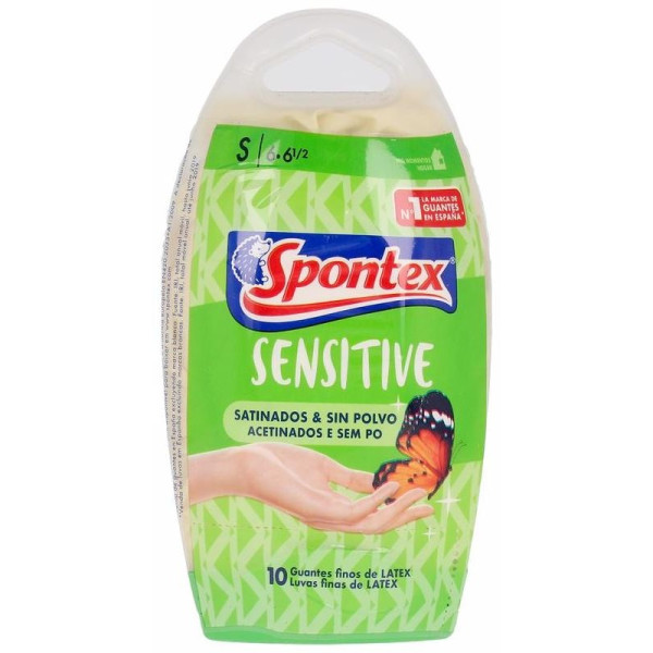 Latex Sensitive Guantes Satinados sin Polvo Talla S - Spontex