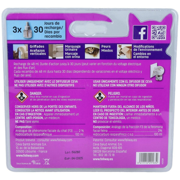 Feliway Classic Pack Recambio 3Meses