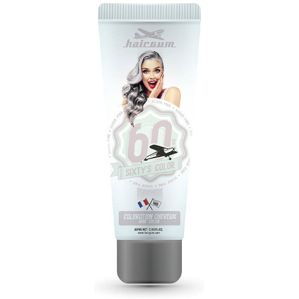 Hairgum Sixty'S Color Hair Color Silver Pink 60Ml