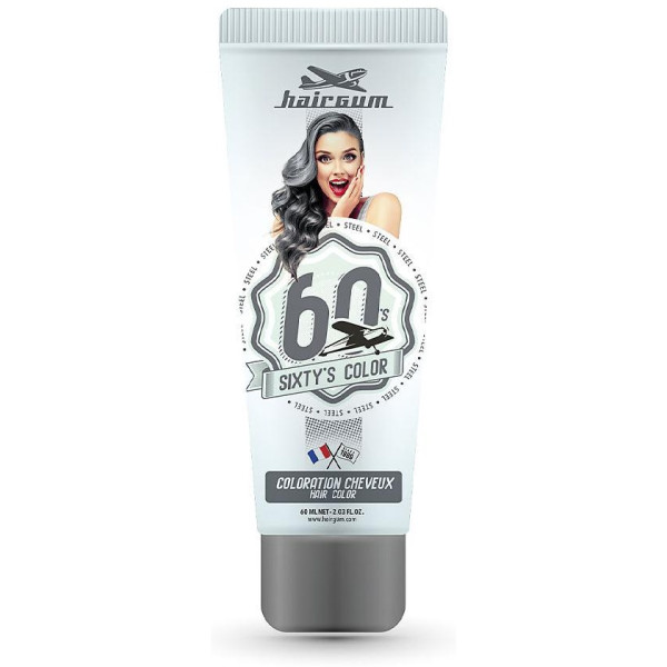 Hairgum Sixty'S Color Hair Color Steel 60Ml