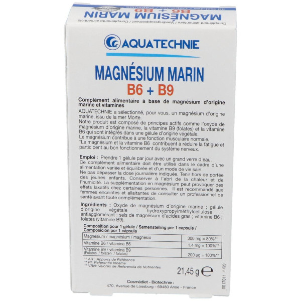 Magnesio Marino+B6+B9 40Cap. Biotechnie 2