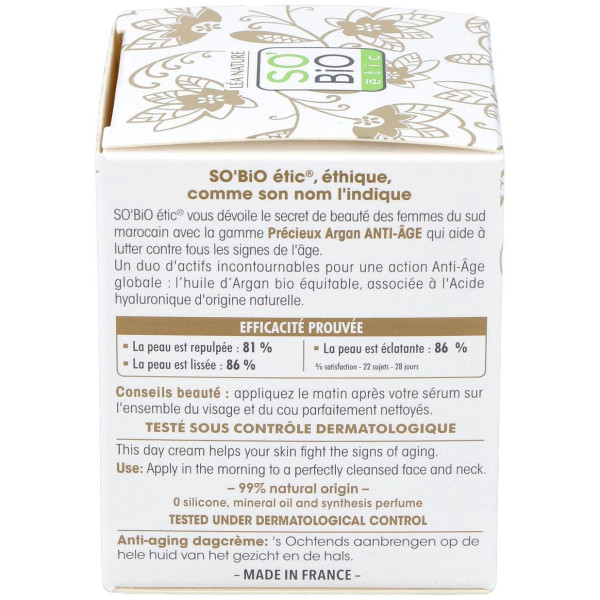 So Bio Etic Crema De Día Ácido Hialurónico Y Argán 50Ml