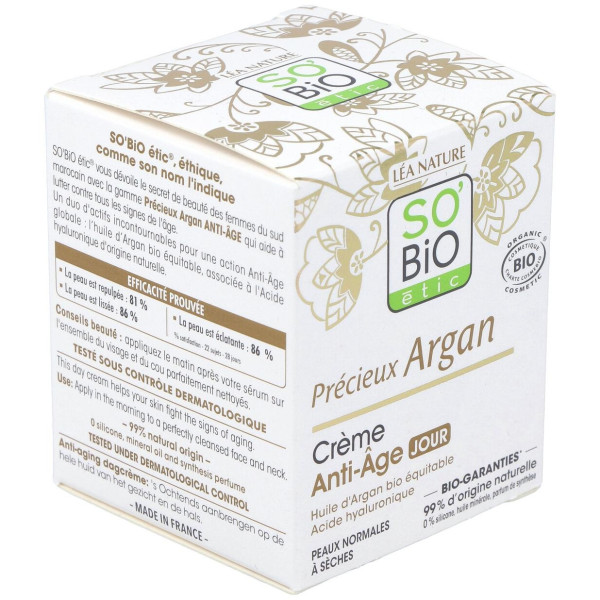So Bio Etic Crema De Día Ácido Hialurónico Y Argán 50Ml