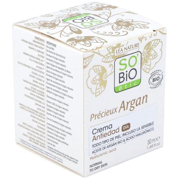 So Bio Etic Crema De Día Ácido Hialurónico Y Argán 50Ml