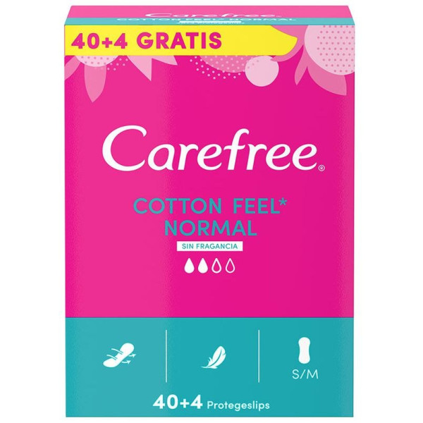 Carefree Cotton Sin Fragancia Protegeslips S/M 44Uds
