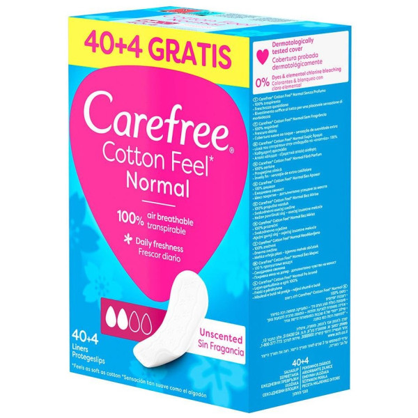 Carefree Cotton Sin Fragancia Protegeslips S/M 44Uds