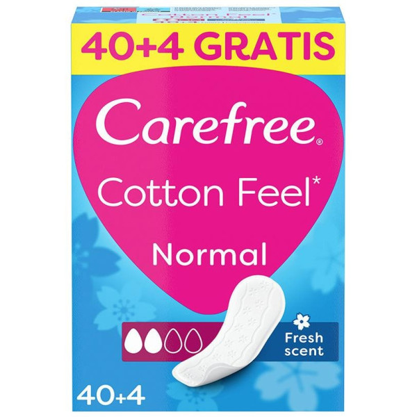 Carefree Cotton Feel Normal Fragancia Fresca 44Uds