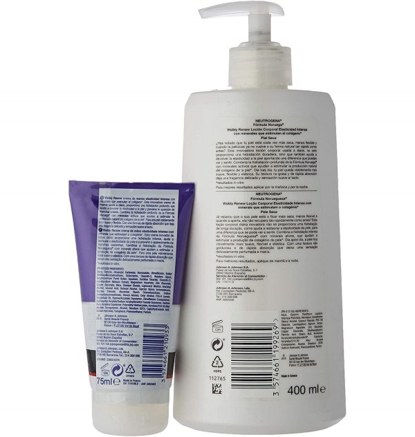 Pack Elasticidad Intensa: Neutrogena Visibly - Renew Locion Corporal + Crema De Manos Spf 15 (1 Envase 400 Ml + 1 Envase 75 Ml Pac
