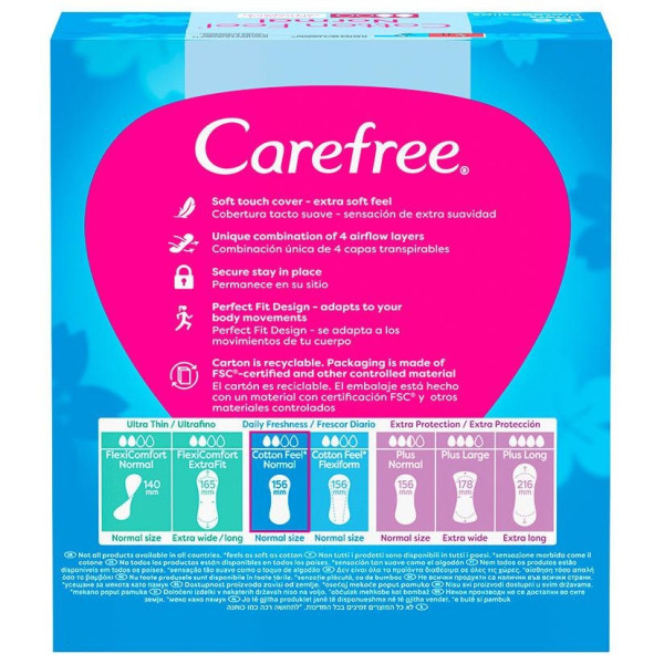 Carefree Cotton Feel Normal Sin Fragancia Talla S/M 56Uds