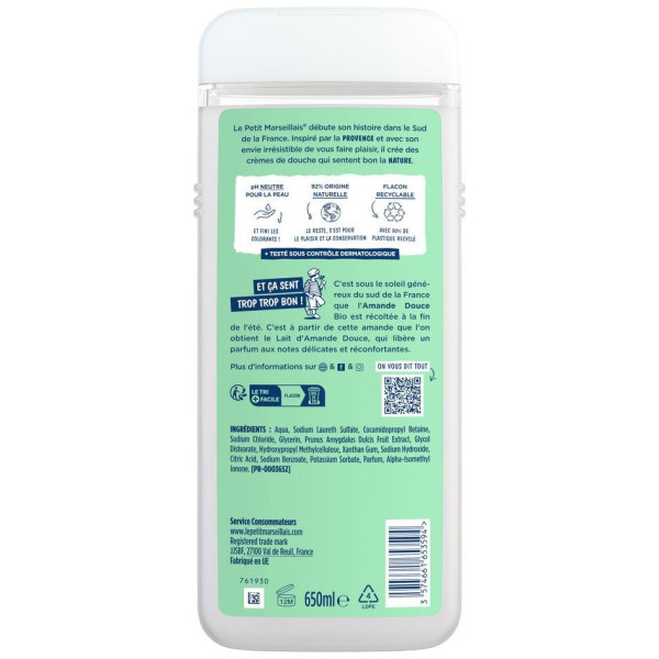 Le Petit Marseillais Gel Baño Leche De Almendras Bio 650Ml