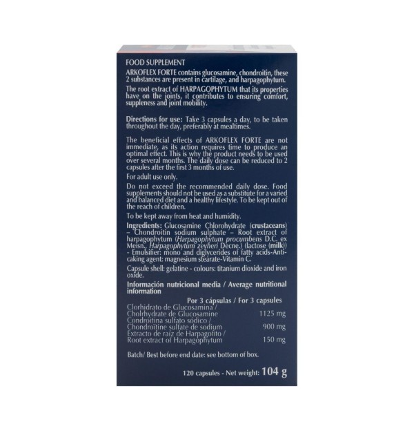 Arkoflex Forte Glucosamina Condroitina Y Harpagofito (120 Capsulas)