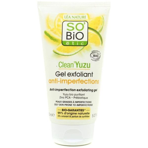 So'Bio Étic Clean Yuzu Gel Exfoliante Anti-Imperfecciones 150Ml