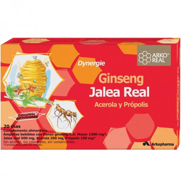 Arkoreal Jalea Real + Ginseng (20 Ampollas 15 Ml)