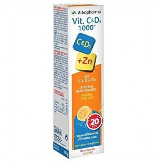 Arkopharma Vitamina C Y D3 1000 (20 Comprimidos Efervescentes)