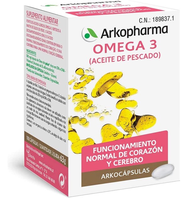 Omega 3 Aceite De Pescado Arkopharma (100 Capsulas)