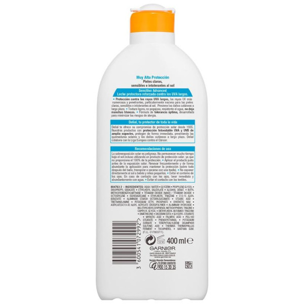 Garnier Leche Solar Delial Sensitive Advanced Spf50 400Ml