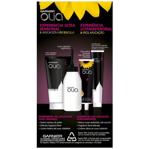 Garnier Olia Coloración Permanente N°3.0 Castaño Oscuro 4Uds