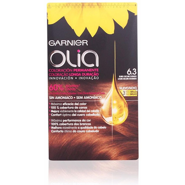 Garnier Olia Coloración Permanente N°6.3 Rubio Oscuro Dorado 4Uds