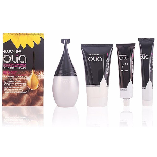 Garnier Olia Coloración Permanente N°7.13 Rubio Canela 4Uds