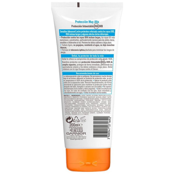 Sensitive Advanced Leche Spf50+ 200 Ml