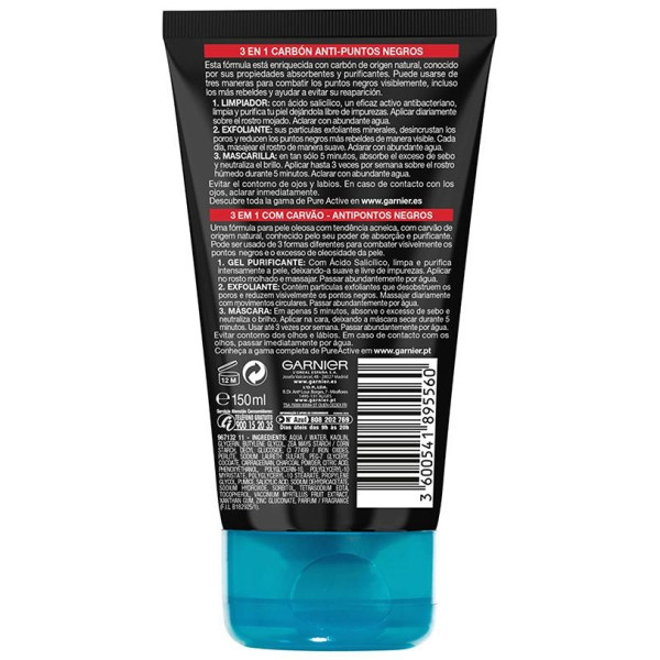 Pure Active 3 En 1 Carbón Intensive Gel Puntos Negros 150 Ml
