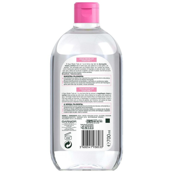 Garnier Skinactive Agua Micelar Todo En 1 700Ml