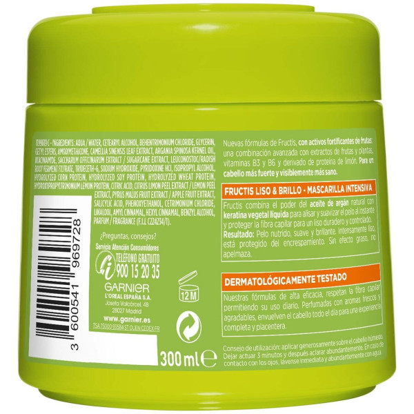 Garnier Fructis Hidra Liso 72H Mascarilla 300Ml