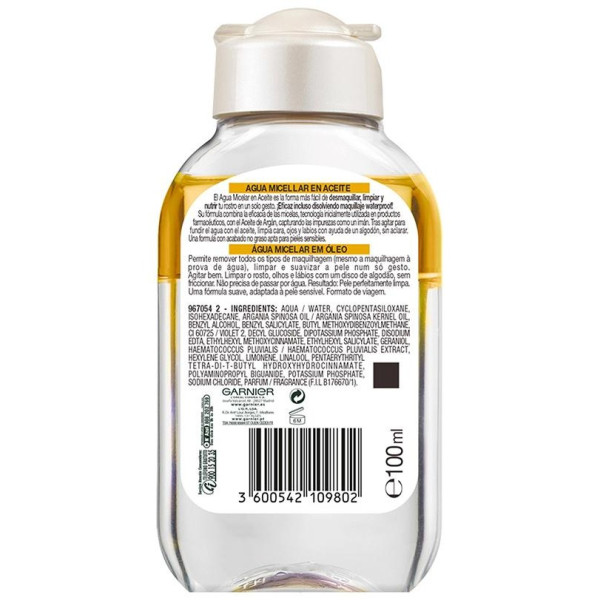 Skinactive Agua Micelar Aceite Waterproof 100 Ml