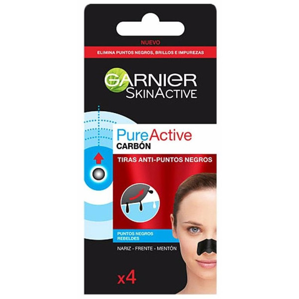 Garnier Pure Active Carbon Tiras Anti Puntos Negros 4Uds