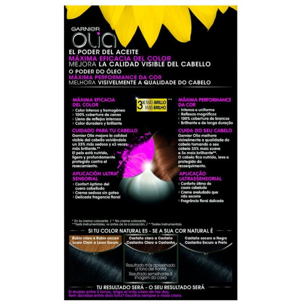Garnier Olia Coloración Permanente 2 0 Black Diamond 4Uds
