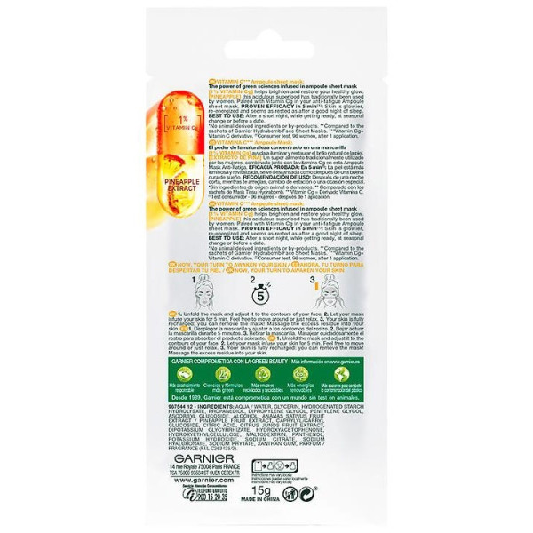 Garnier Skinactive Vitamina C Mask 1Ud