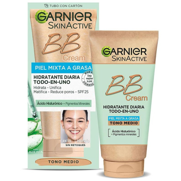 Garnier Skinactive Bb Cream Piel Mixta Grasa Spf25 Medium 50Ml
