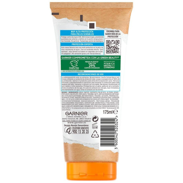 Garnier Sensitive Advanced Leche Protectora Spf50+ 175Ml