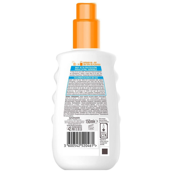 Garnier Sensitive Advanced Spray Protector Spf50+ 150Ml