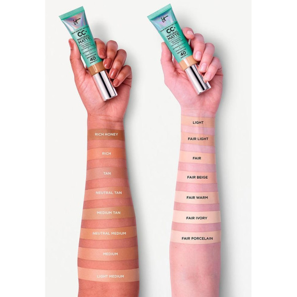 Cc+ Natural Matte Base De Maquillaje En Crema Spf40 Fair Ivory 32 Ml