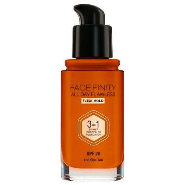 Facefinity All Day Flawless 3 In 1 Foundation 100-Suntan 30 Ml