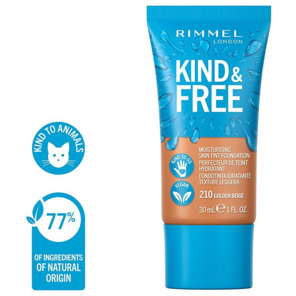 Rimmel Kind Y Free Skin Tint Foundation 210 Golden Beige 30Ml
