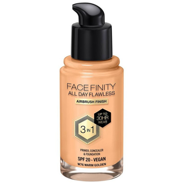 Facefinity All Day Flawless 3 In 1 Foundation W76-Warm Golden 30 Ml