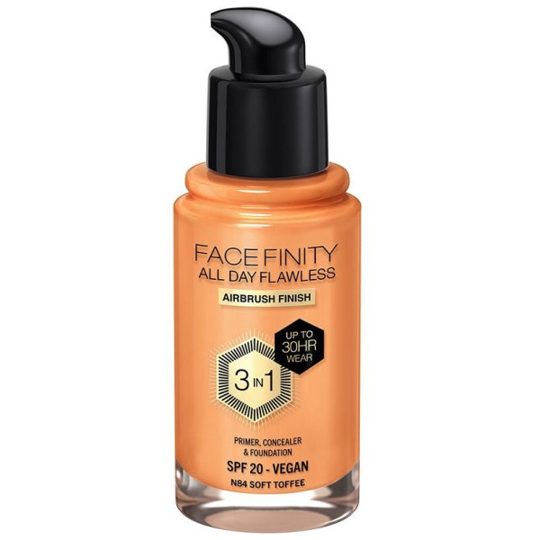 Facefinity All Day Flawless 3 In 1 Foundation N84-Soft Toffee 30 Ml