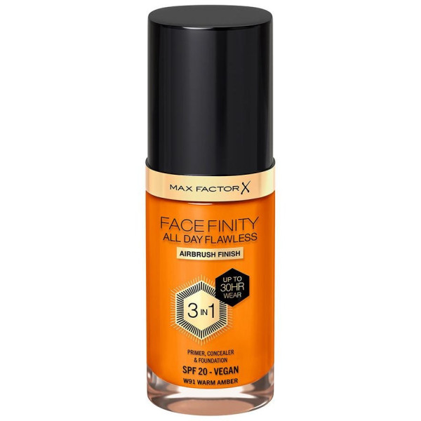 Facefinity All Day Flawless 3 In 1 Foundation W91-Warm Amber 30 Ml