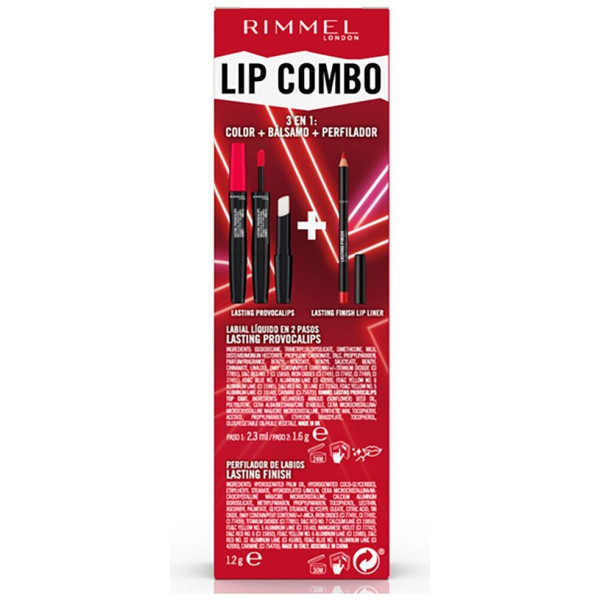 Rimmel Lip Combo Provocalips Set Fav Red 2Uds