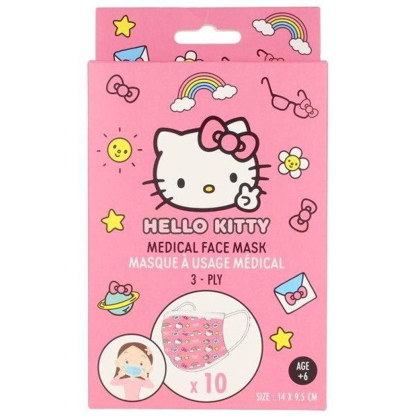Hello Kitty Mascarilla Quirúrgica Infantil 10 Pz