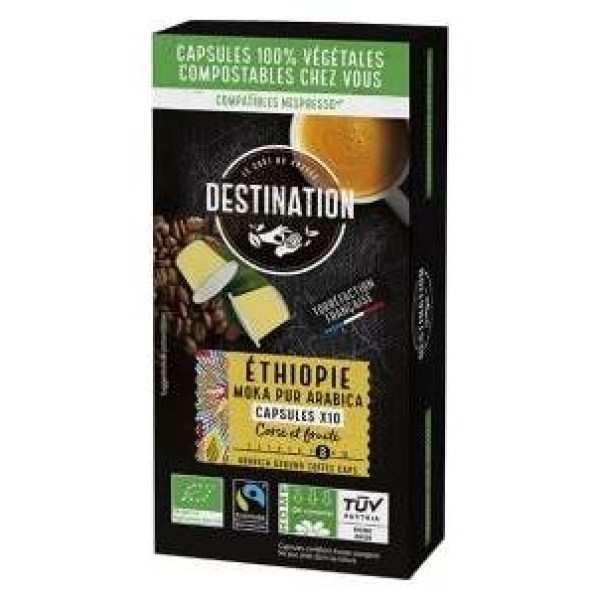 Cafe Moka Pur Arabica Ethiopia 10Capsulas Cafe Bio